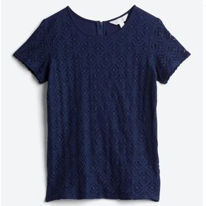 Market & Spruce | Hans Crochet Front | Mixed Material Top | Sz M